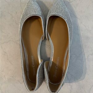 Juicy Couture Silver Rhinestone Glittering Silver Loafers size 8.5 shoes